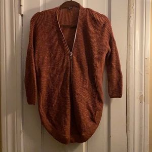 Express Mauve Zipper Detailed Sweater - Size XS
